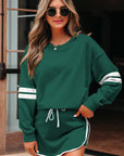 Varsity Stripe Pullover and Mini Skirt Set