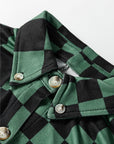 Checker Flap Pocket Button Front Shacket