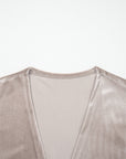 Velvet 3/4 Sleeve Open Front Kimono