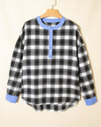 Ezra Half Placket Plaid Blouse