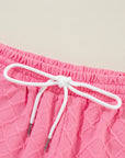 Checker Textured Tee and Drawstring Shorts