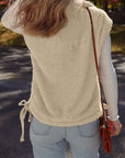 Solid Fleece Snap Button Side Tie Vest