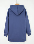 Solid Fleece Lined Drawstring Hoodie