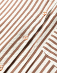 Stripe Textured 3/4 Sleeve Split Hem Midi Dress