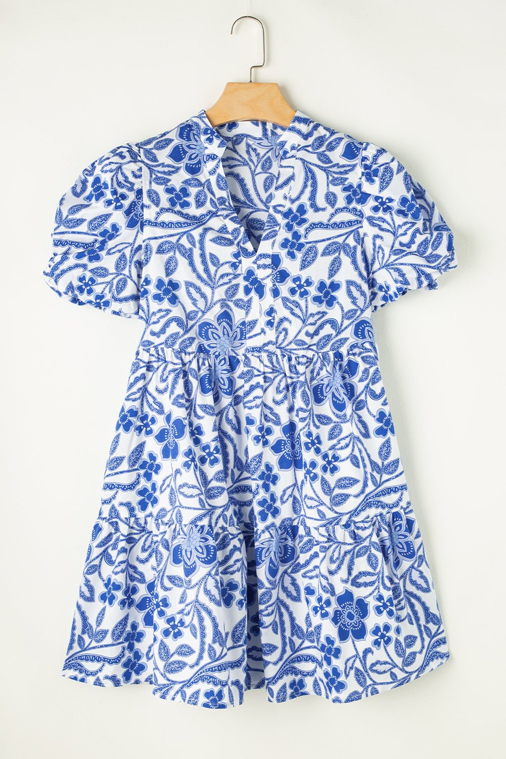 Maryam Flower Puff Sleeve Tiered Dress