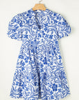 Maryam Flower Puff Sleeve Tiered Dress