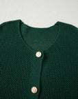 Plus Size Solid Button Front Sweater Cardigan