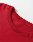Solid Pearl Embellished Double Ruffle Sleeve Sweater