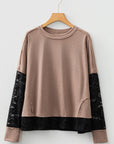 Lace Patchwork Long Sleeve Top