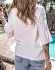 Halle Star Patched Half Sleeve Oversized Tee