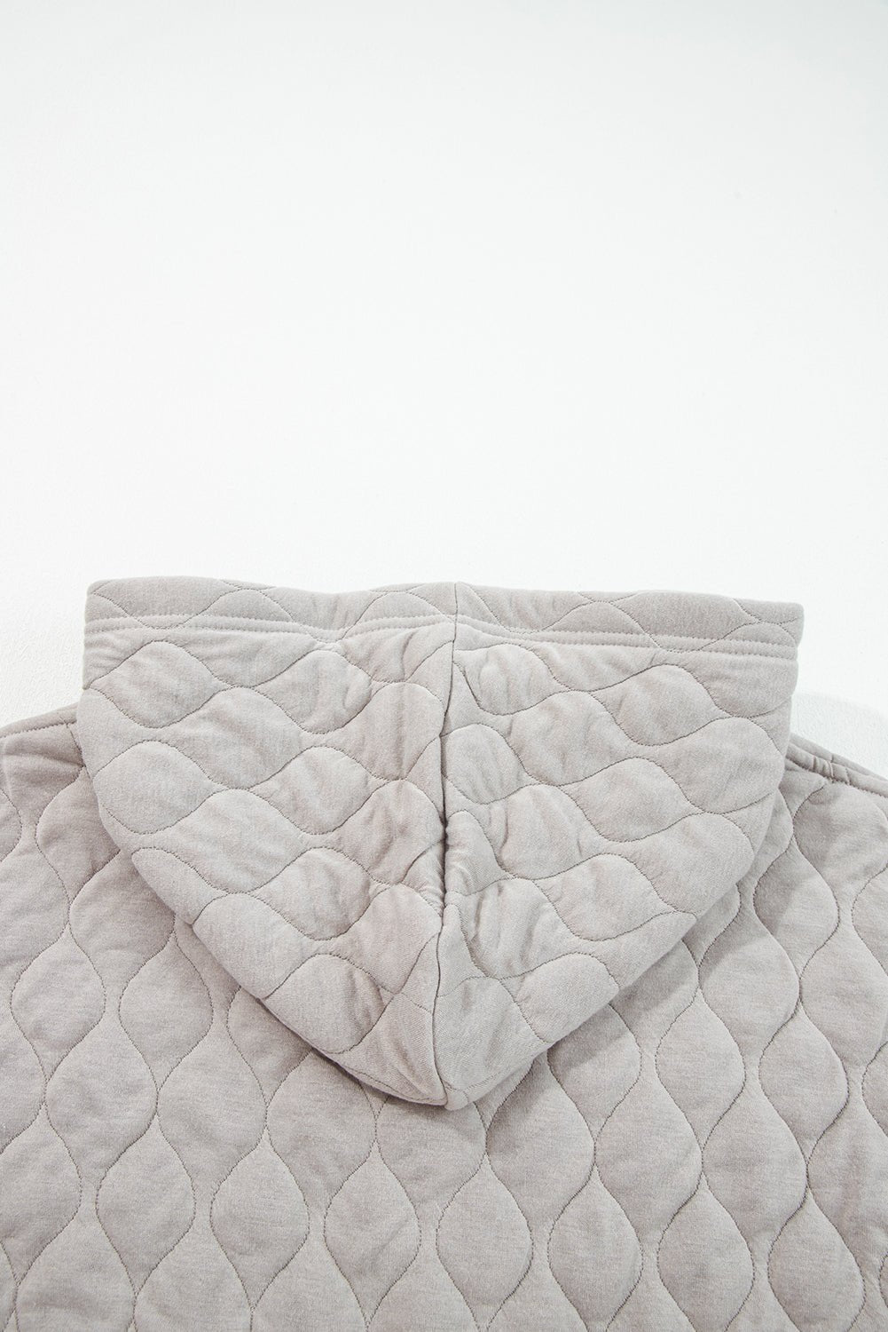 Gray Quilted Quarter Zip Plus Size Hoodie
