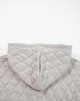 Gray Quilted Quarter Zip Plus Size Hoodie