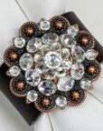 Copper Clear Crystal Concho Napkin Ring 