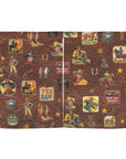 Vintage Cowboy Collage Western Curtains 28" x 40" Made in America