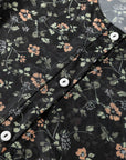 Black Floral Print Mesh Tank Button Front Slim Cardigan 2pcs Set