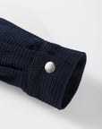 Textured Knit Pocketed Drawstring Hooded Jacket