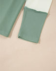 Faye Colorblock Patchwork Raglan Long Sleeve Top