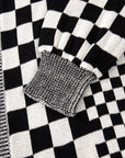 Plus Size Checker Drop Shoulder Open Front Cardigan