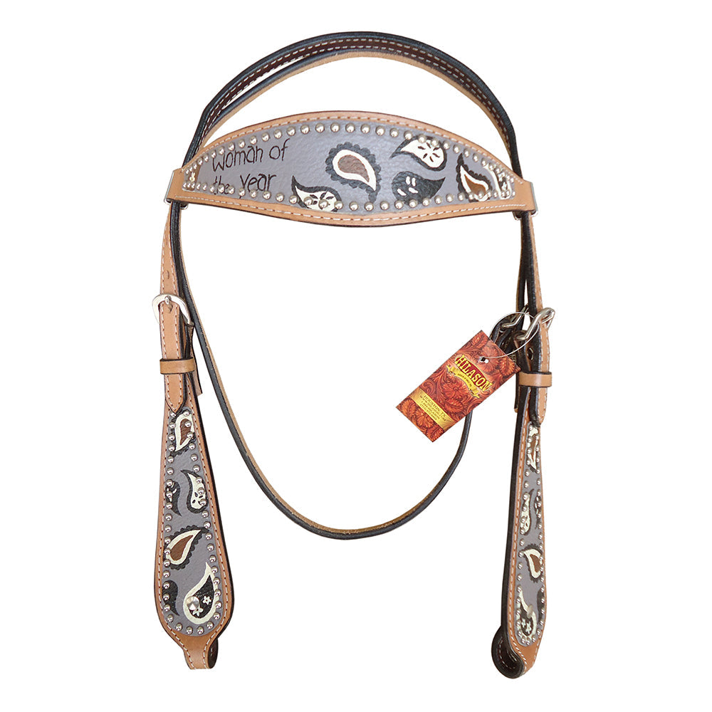 HILASON Western Horse Leather Headstall &amp; Breast Collar Set Tan