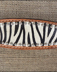 Western Leather Headstall And Breast Collar Tack Set With ZebraPatterned Durable