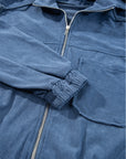 Solid Corduroy Zip-Up Pocketed Hooded Jacket
