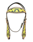 HILASON Western Horse Leather Headstall and Breast Collar Set Cross Gun | Headstall Bridle for Horses Western | Horse Headstall Bridle | Western Headstalls Bridle for Horses