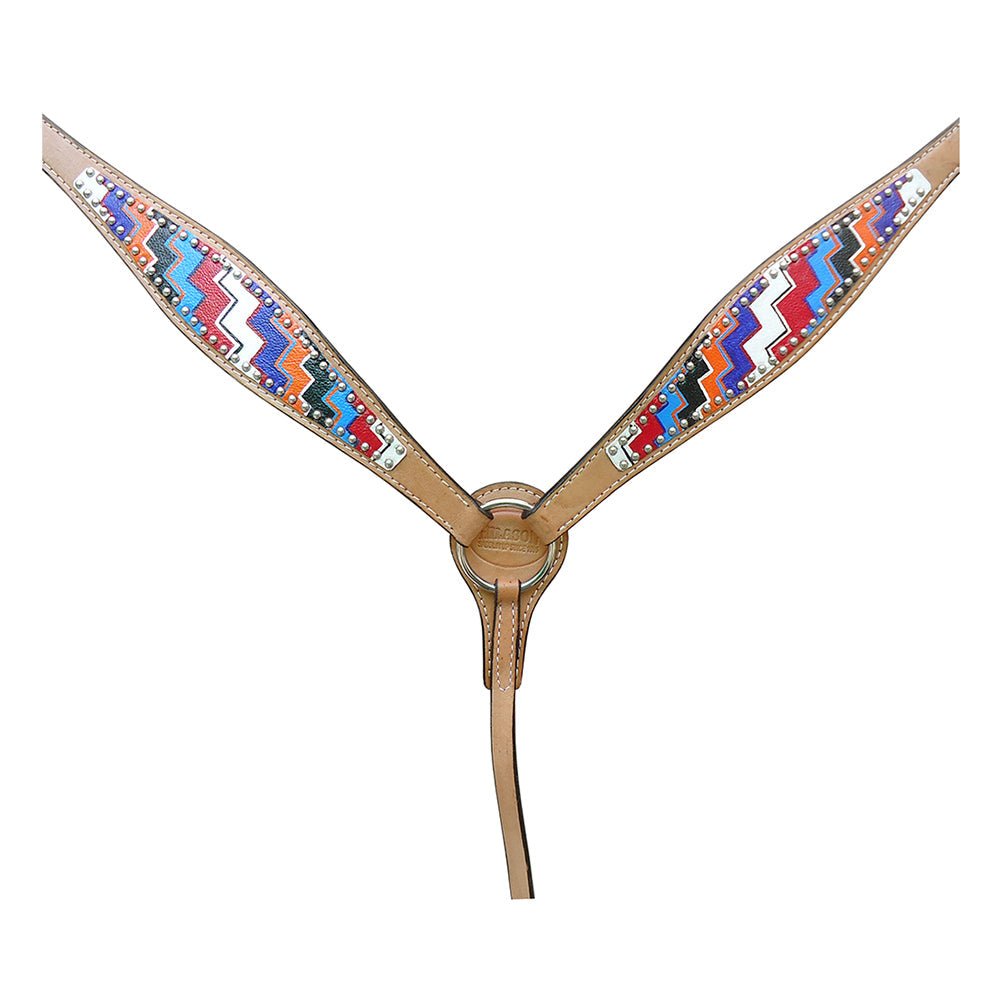 HILASON W. H. Leather Headstall &amp; Breast Collar Set Geometry – Hilason