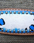 HILASON W. H. Leather Headstall & Breast Collar Set Turquoise Leopard