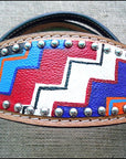 HILASON W. H. Leather Headstall & Breast Collar Set Geometry – Hilason