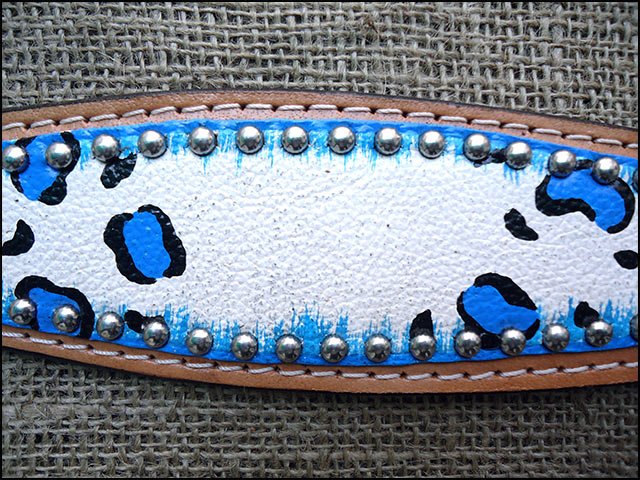 HILASON W. H. Leather Headstall &amp; Breast Collar Set Turquoise Leopard