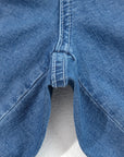 Plus Size Denim Elastic Waist Ruffle Wide Leg Pants