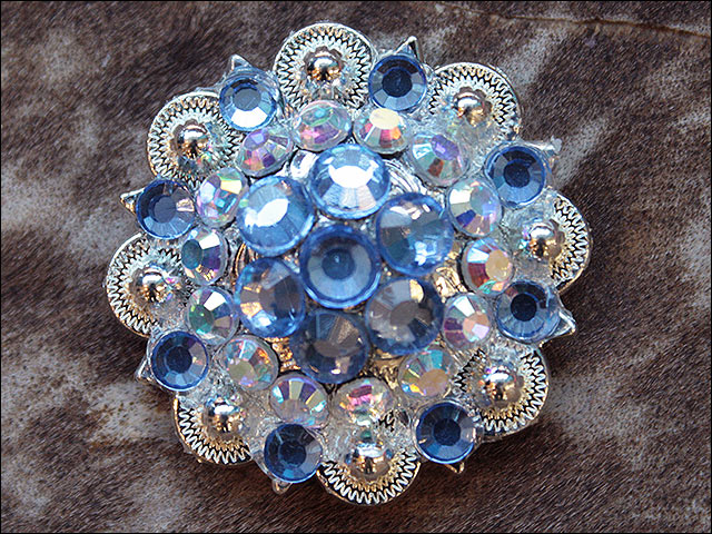Aquamarine Ab Crystals 1-1/4In Berry Headstall Saddle Hilason