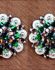 Brown Green Crystal Berry Headstall Saddle Cowgirl Hilason