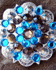 Hilason Western Berry Conchos Glass Rhinestones Bling 1.5" Tack Cowgirl