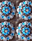 Hilason Western Berry Conchos Glass Rhinestones Bling 1.5" Tack Cowgirl