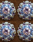 Rose Aqua Marine Crystal Berry Headstall Saddle Hilason