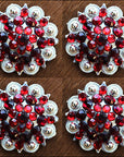 Hilason Pink Red Crystal 1-1/4In. Berry Concho Rhinestone Tack Saddle