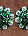 Hilason Green Crystal 1-1/4In Berry Concho Rhinestone Tack Saddle Cowgirl
