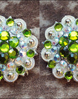 Peridot Green Ab Crystal Berry Headstall Saddle Tack Hilason