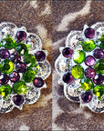 Peridot Amethyst Crystal Berry Headstall Saddle Hilason