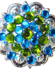 Peridot Green Capri Blue Crystal Berry Tack Saddle Hilason