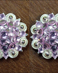 Hilason Rose Crystal 1-1/4In Berry Concho Rhinestone Saddle Tack Cowgirl