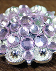Hilason Rose Crystal 1-1/4In Berry Concho Rhinestone Saddle Tack Cowgirl