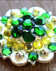 Hilason Green Crystal 1-1/4In Berry Concho Rhinestone Saddle Tack Cowgirl