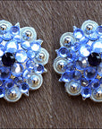 1.25 Inch Amythyst Montana Crystals Berry Silver Bling Saddle Cowgirl