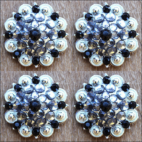Black Crystals Berry Silver Bling Headstall Saddle