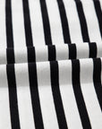 Stripe Patchwork V-Neck Collared Mini Dress