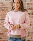 Lina Waffle Patchwork Oversize Sweatshirt