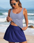 Colorblock Tankini Top and Skort Swim Set