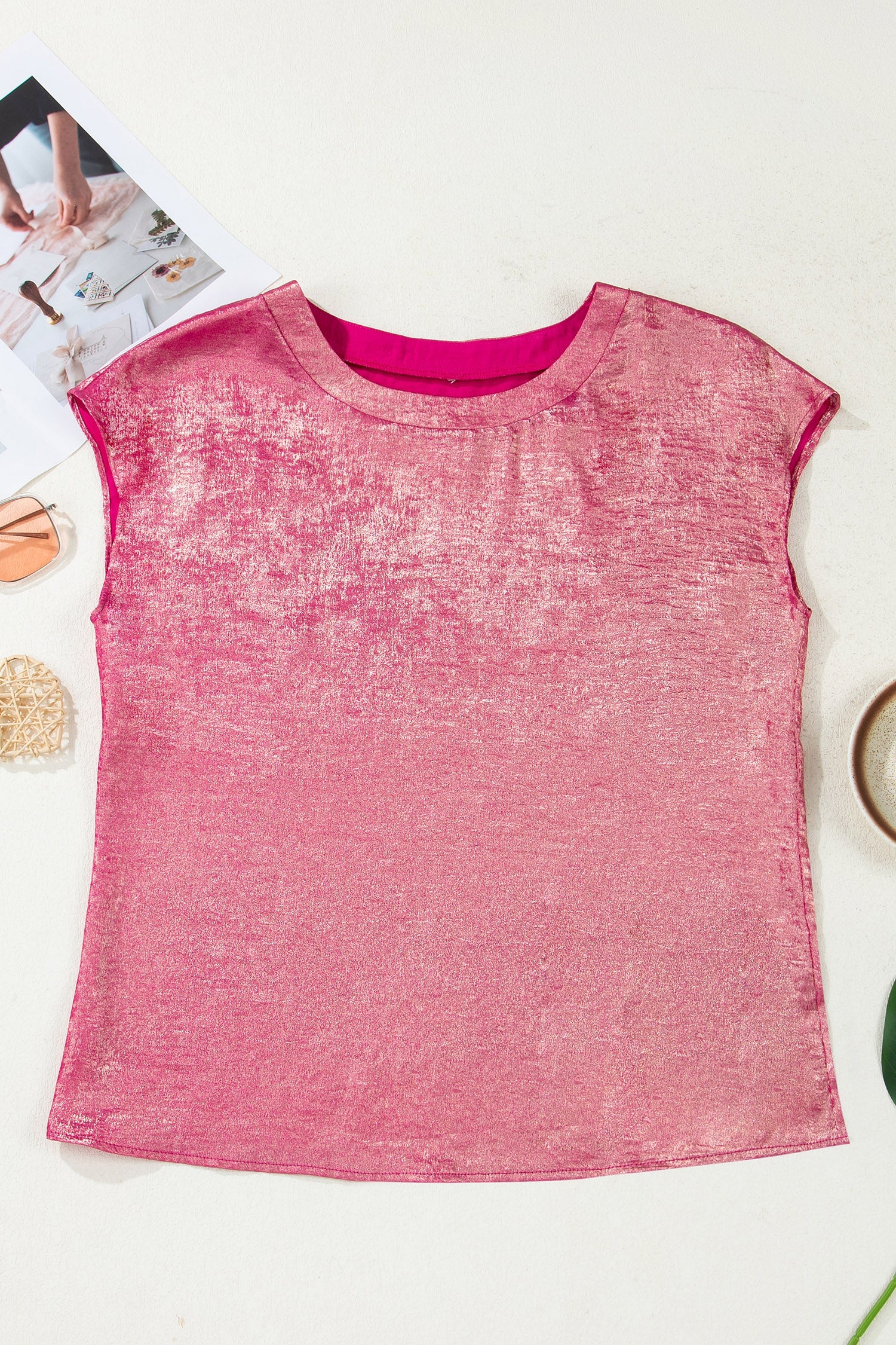 Alanna Metallic Cap Sleeve Top